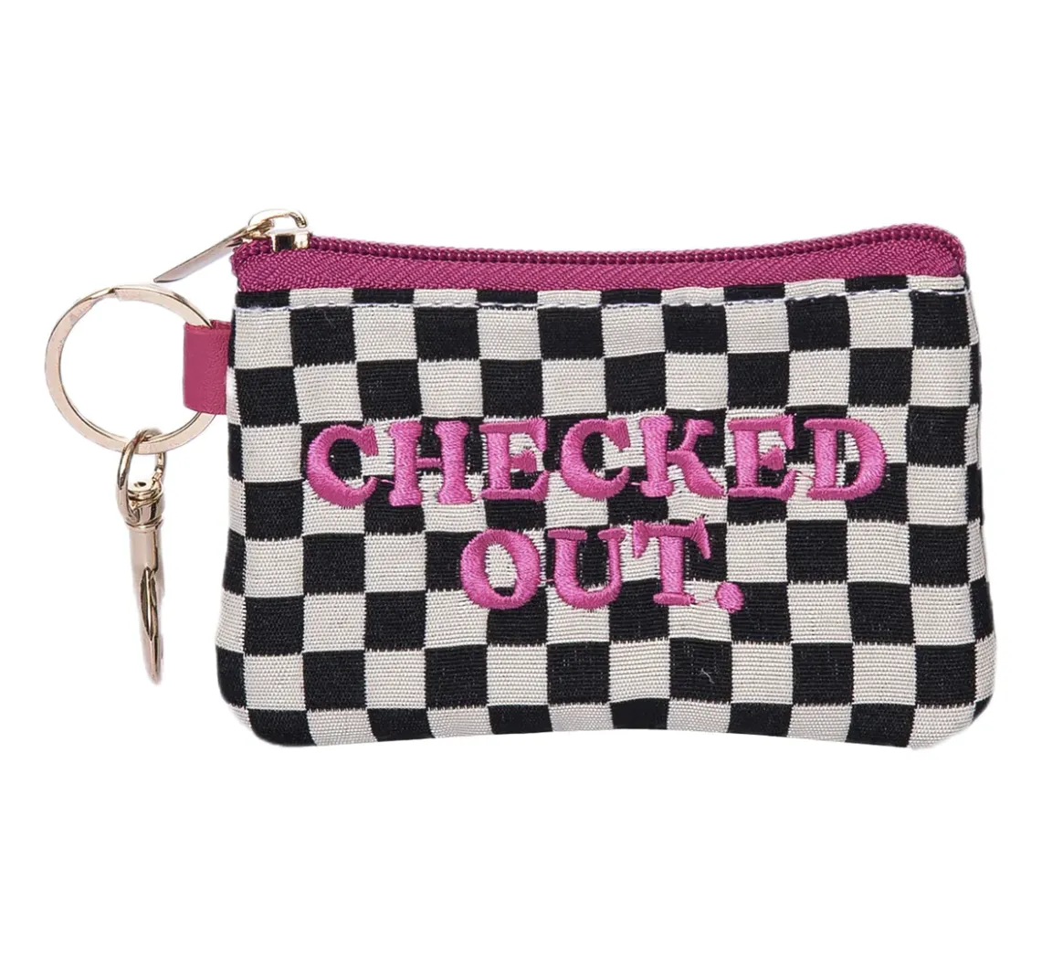 CHECKERED ZIP WALLET