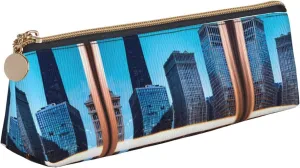 Chicago Reflect Print Practical Pencil Case Triangle Zippered Pen Pouch Writing Tools Daily Essentials