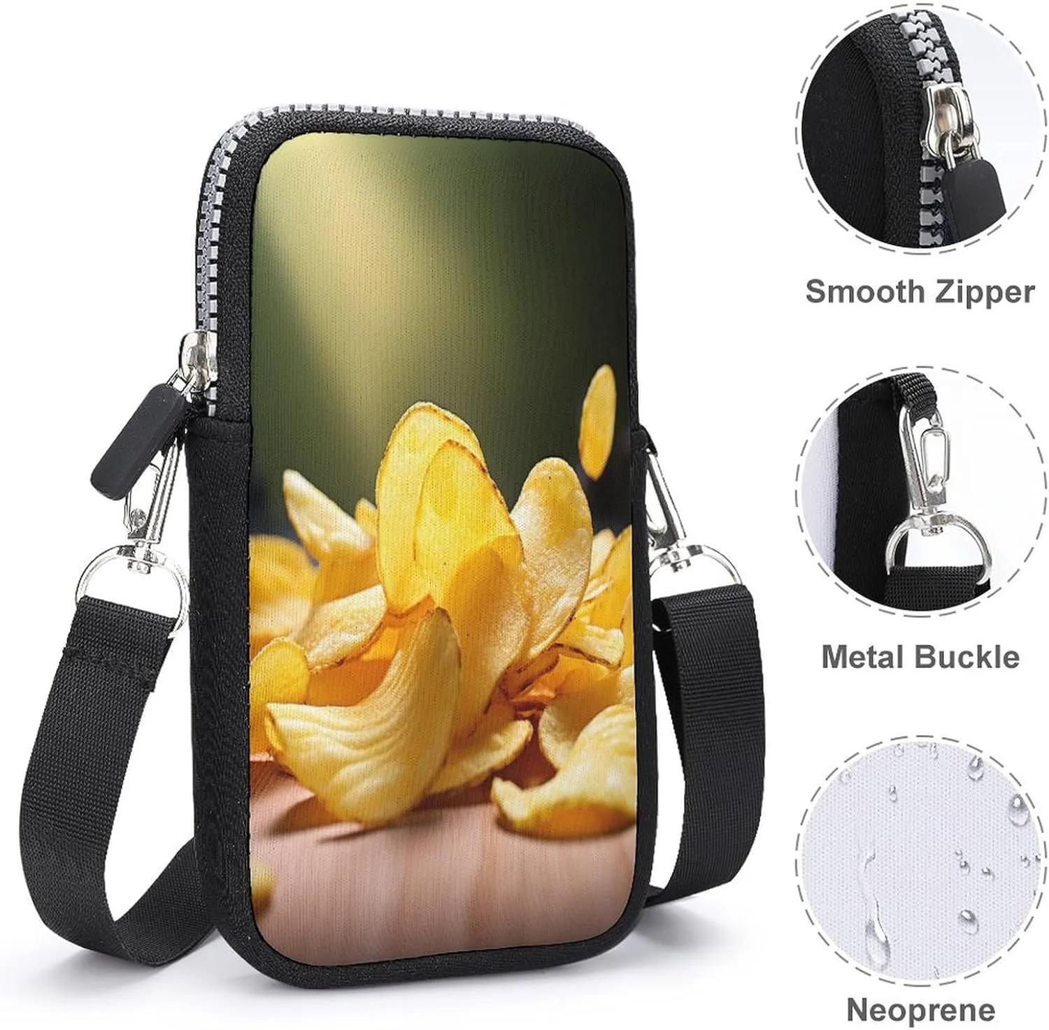 Chocolate Chip Small Crossbody Bag for Women,Lightweight Mini Shoulder Bag Wallet Cell Phone Purse For Running,Travel,Commuting