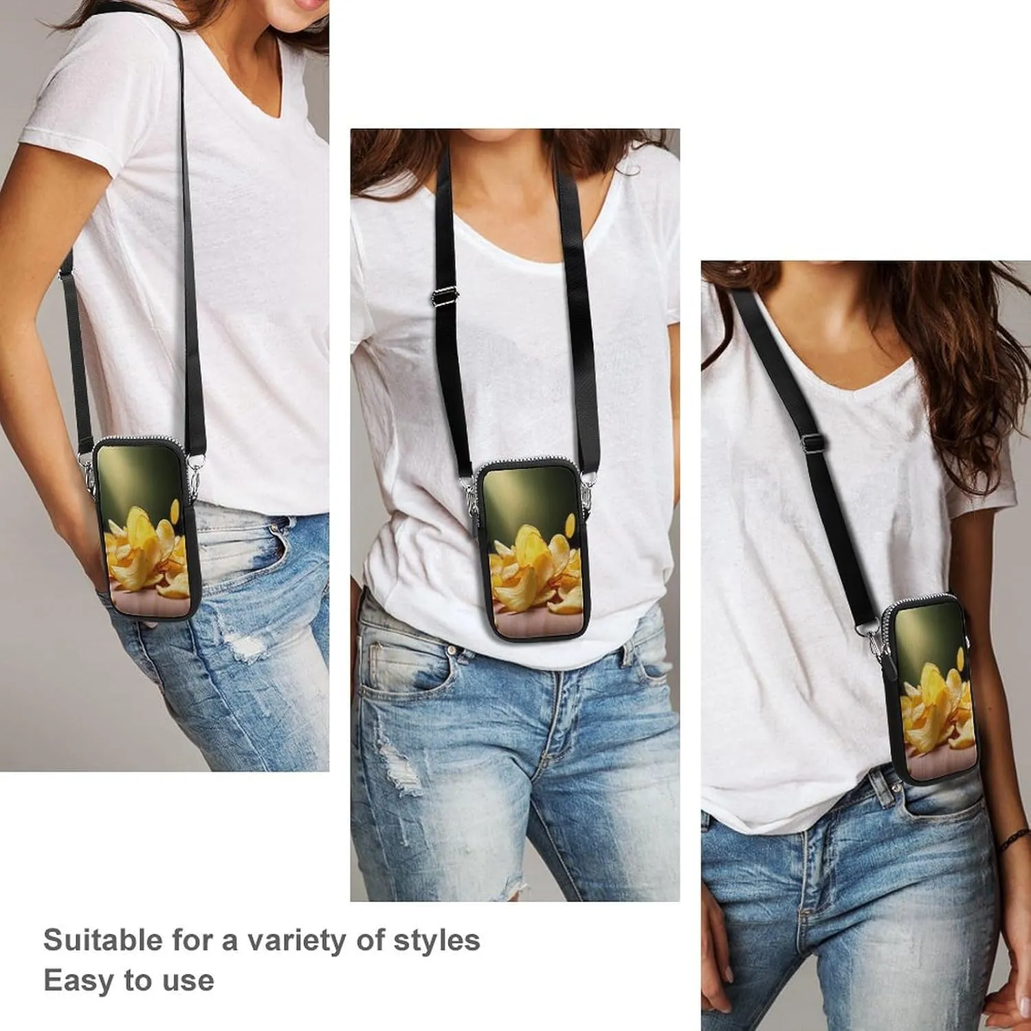 Chocolate Chip Small Crossbody Bag for Women,Lightweight Mini Shoulder Bag Wallet Cell Phone Purse For Running,Travel,Commuting