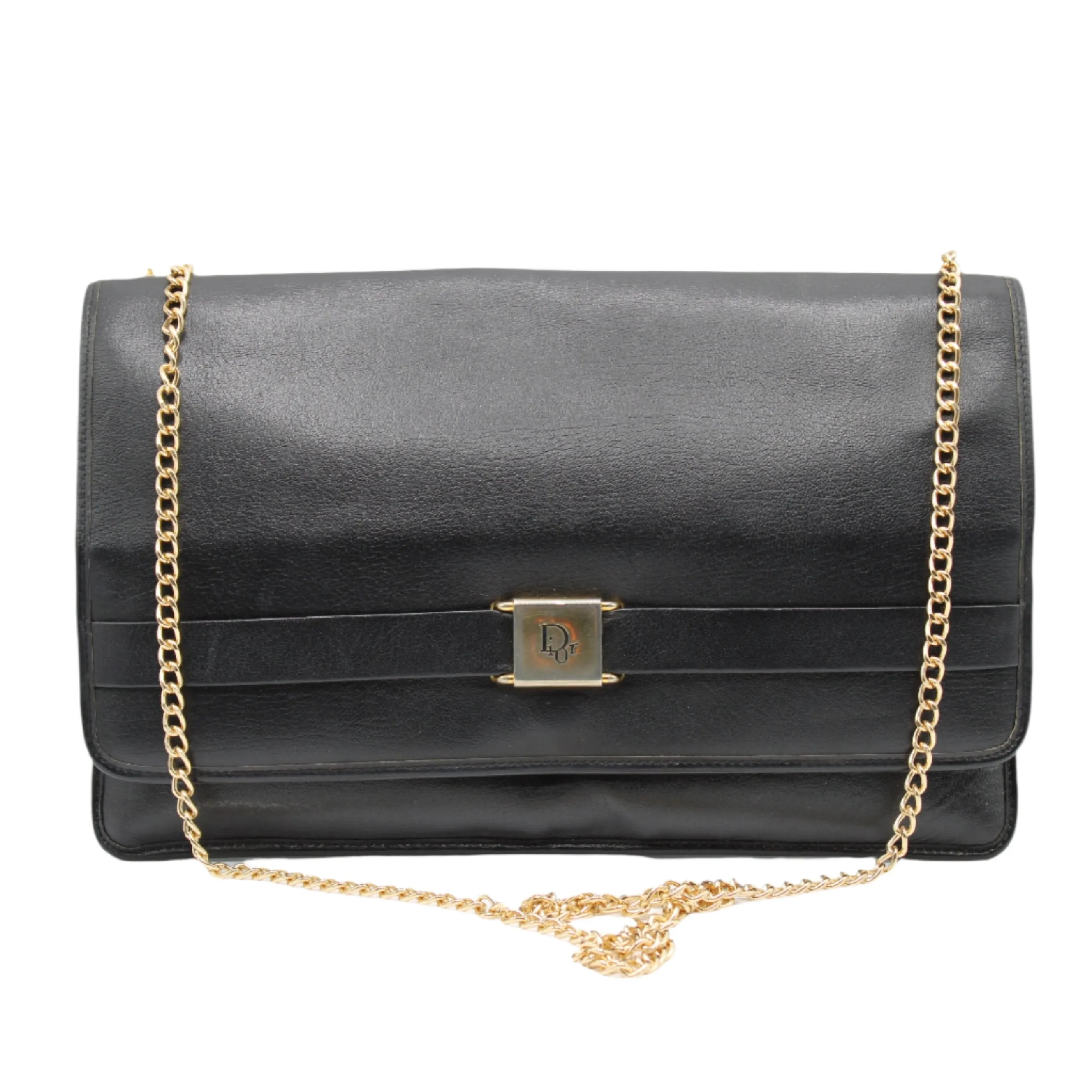 Christian Dior Black Leather Chain Crossbody Bag