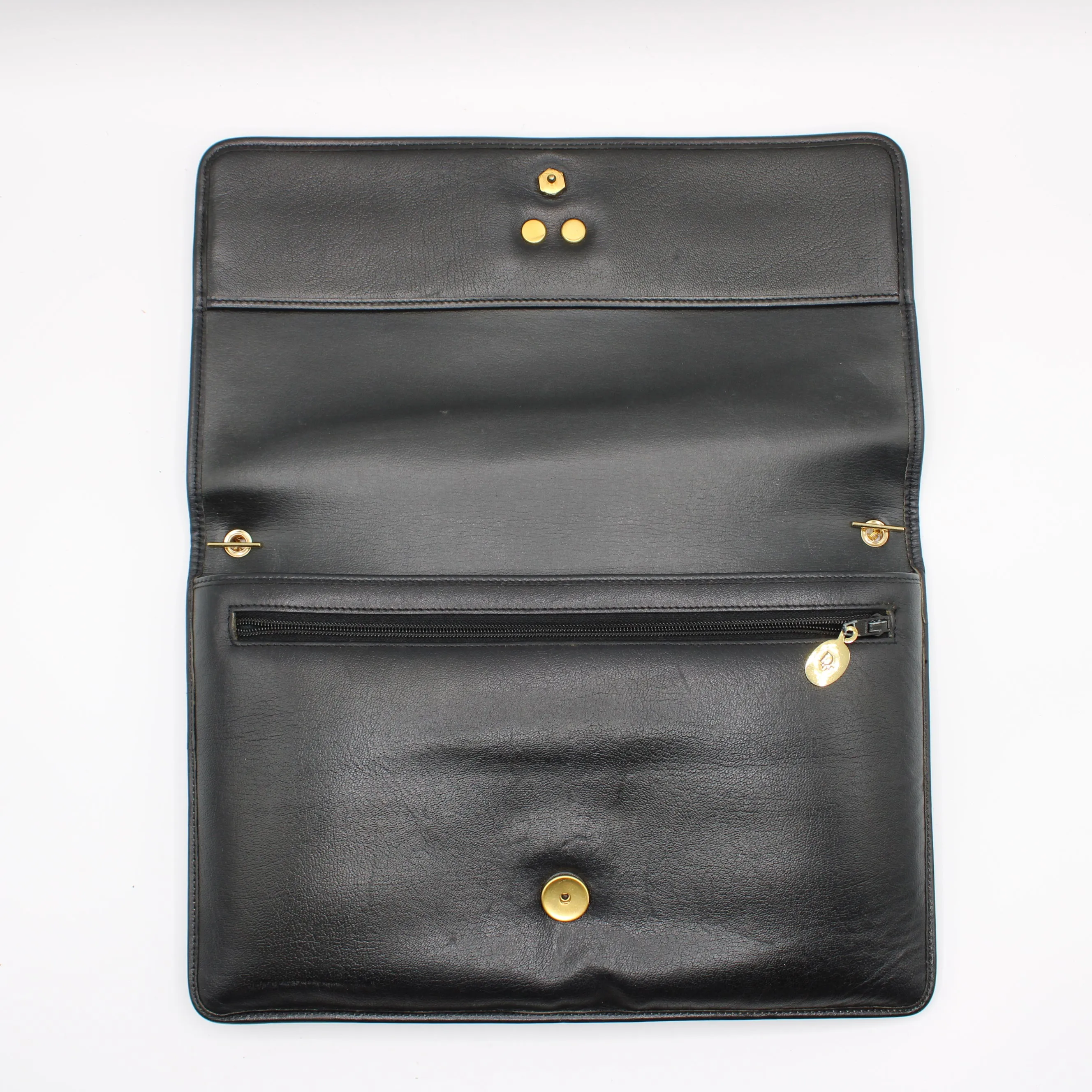Christian Dior Black Leather Chain Crossbody Bag
