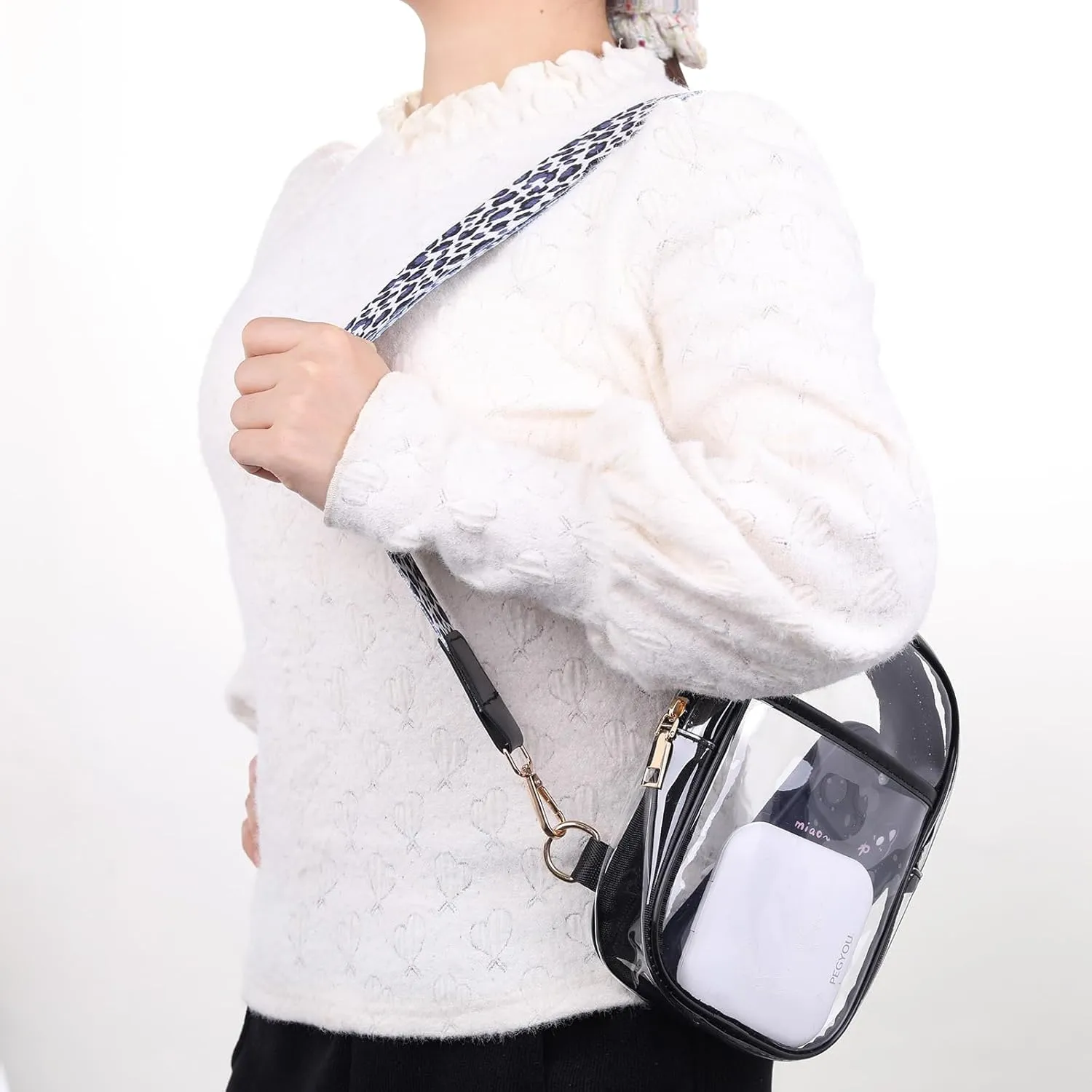 Clear Crossbody Bag for Stadium Events, Stadium Approved Clear Sling Bags for Game Day, Concerts
