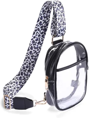 Clear Crossbody Bag for Stadium Events, Stadium Approved Clear Sling Bags for Game Day, Concerts