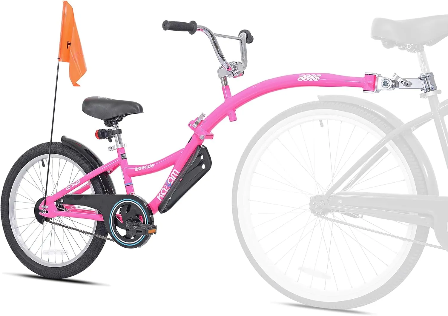 Co-Pilot Bike Trailer - 20 Inch Bike Trailer with Adjustable BMX Stem and Handlebar - Lightweight Aluminum Frame and Padded Saddle for Cycling - Perfect for Family Rides