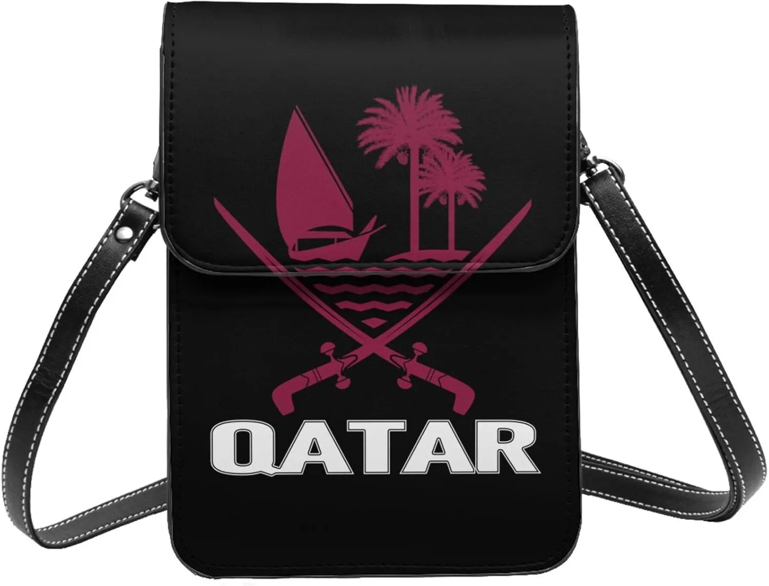 Coat of Arms of Sao Tome and Principe Emblem Small Crossbody Purse Cell Phone Bag for Women