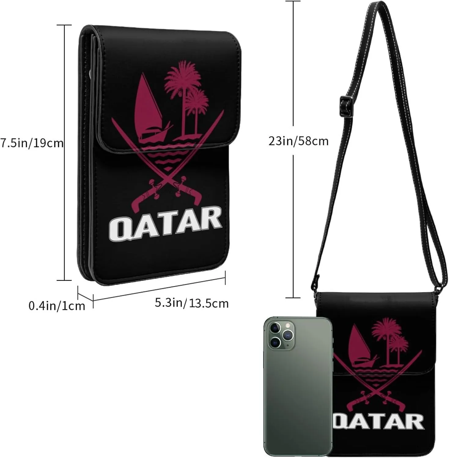 Coat of Arms of Sao Tome and Principe Emblem Small Crossbody Purse Cell Phone Bag for Women