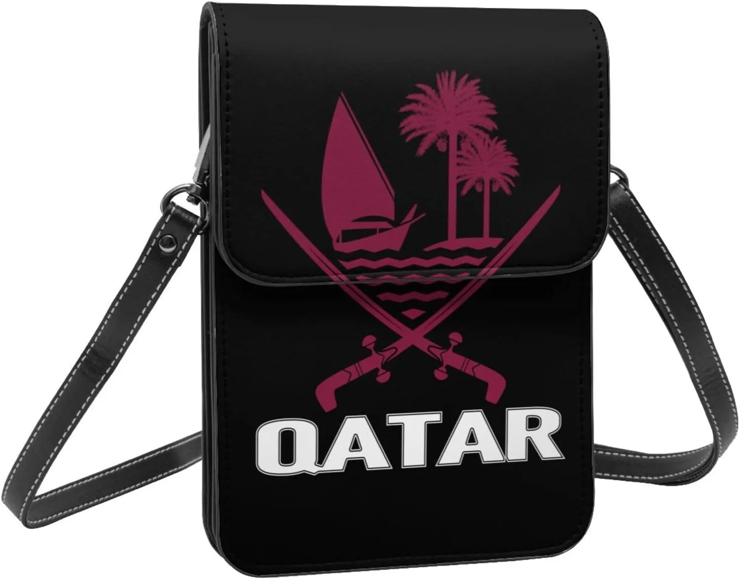 Coat of Arms of Sao Tome and Principe Emblem Small Crossbody Purse Cell Phone Bag for Women