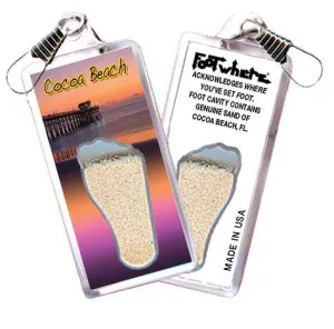 Cocoa Beach, FL FootWhere® Souvenir Zipper-Pull. Made in USA