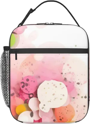 Color Fragment Paper Lunch Tote Bag,Food Handbags Case For Women Lunch Box Insulated Lunch Container