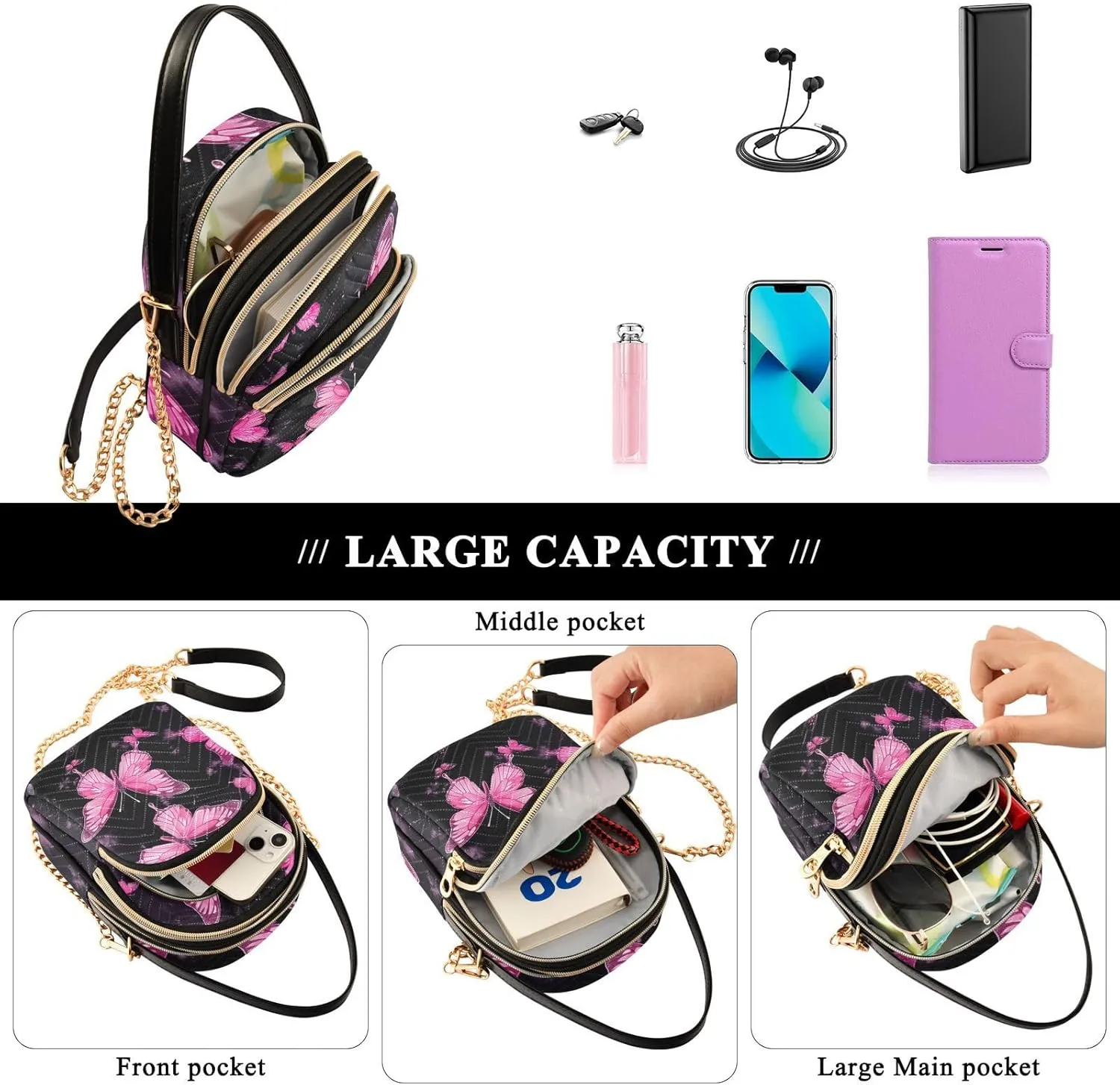 Colorful Dog Paw Print Women Crossbody Bag, Small Handbags for Women Crossbody, Fall Crossbody Purse