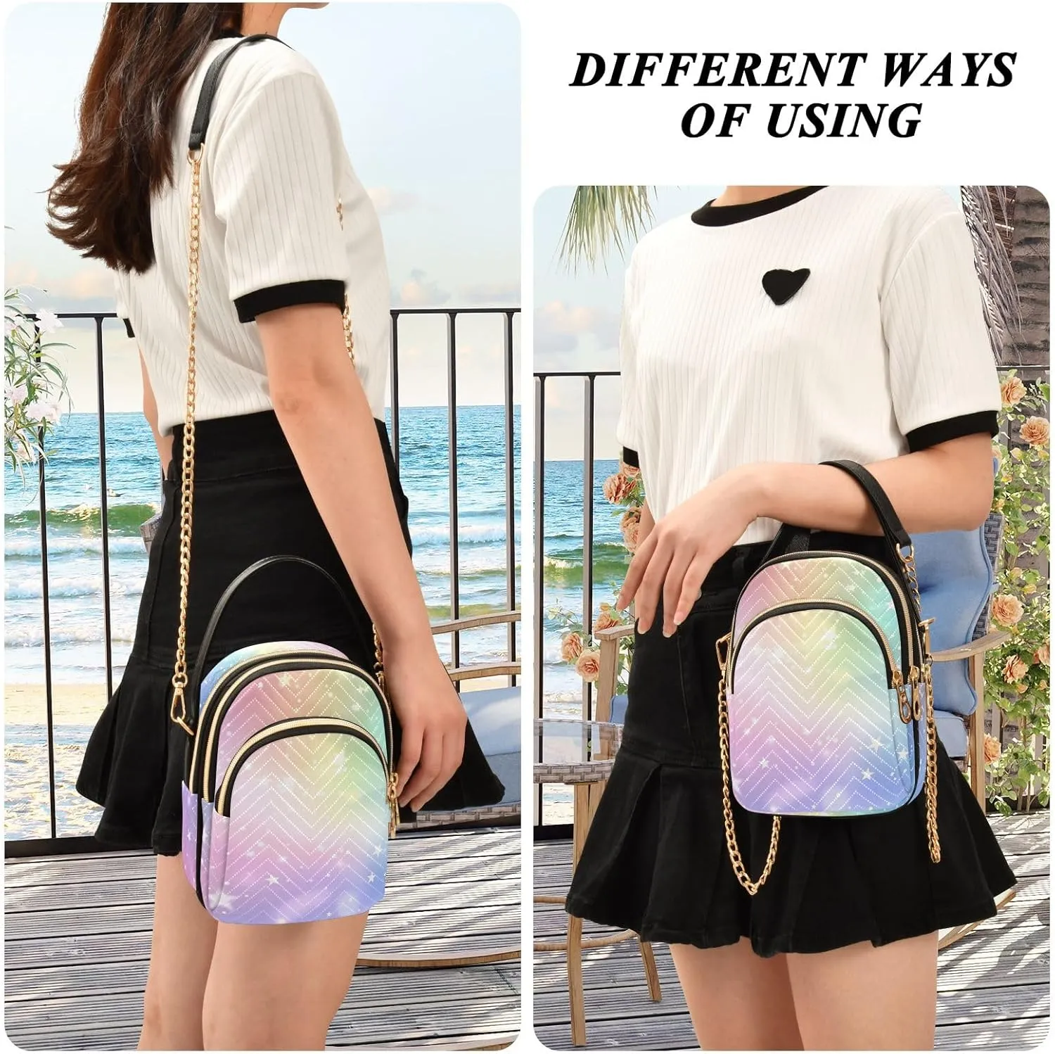 Colorful Small Shoulder Bags for Women Crossbody Chain Crossbody Bag