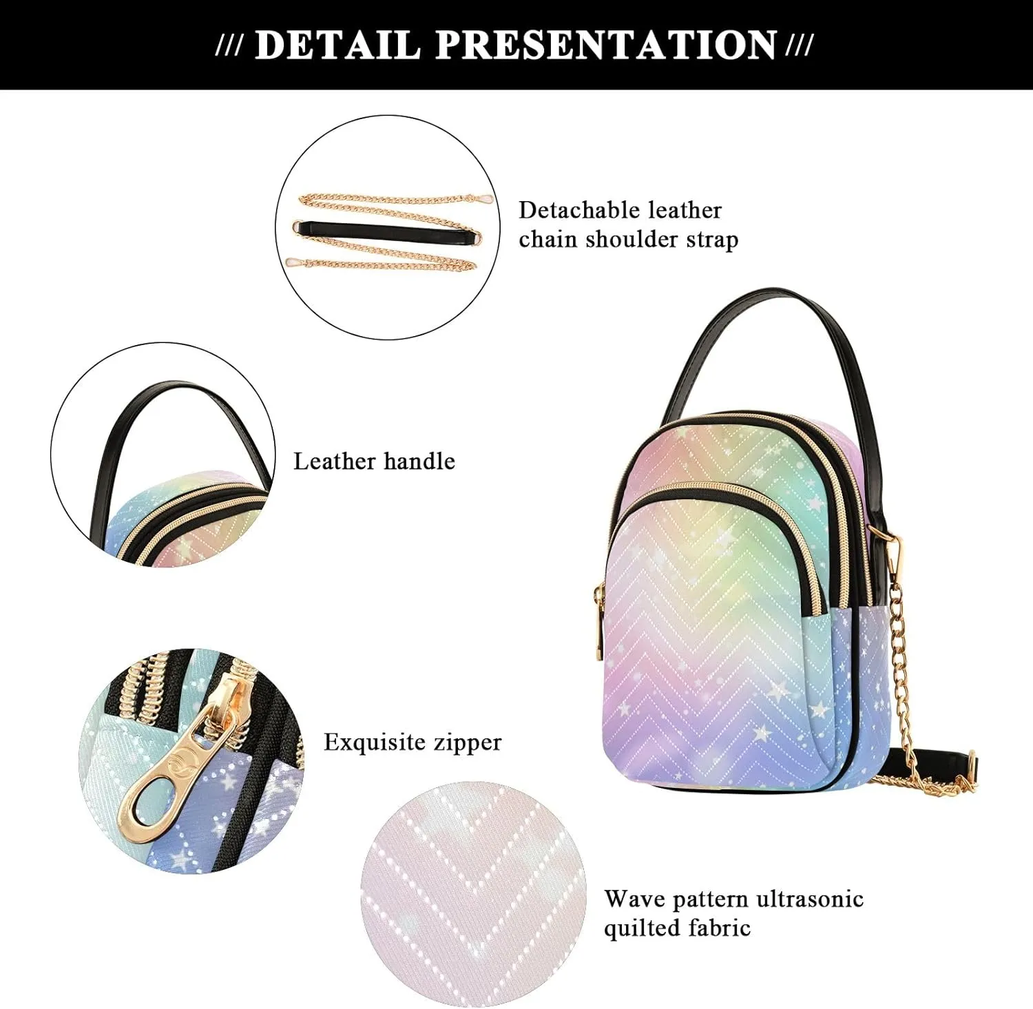 Colorful Small Shoulder Bags for Women Crossbody Chain Crossbody Bag