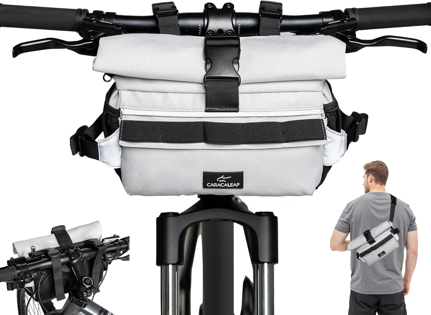 Compact & Versatile 2-in-1 Bike Handlebar Bag, Waterproof Bicycle Front Handlebar Bike Bag for Mountain Road Bicycles