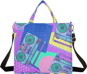 Corduroy Handbags for Women Tote Bags with Adjustable Strap Retro Recorder Shoulder Bag Casual Crossbody Bag Ladies Handbags Tote Bag for School Work Travel Beach Shopping Bag
