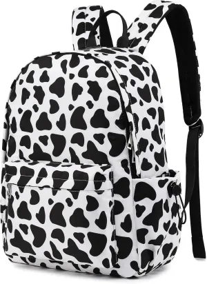 Cow Print School Backpack for Girls Women, Teens School Bags Bookbags Ladies Laptop Backpacks