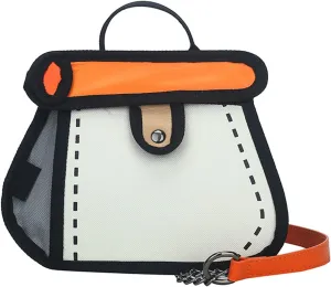 Creative 2D Cartoon Crossbody Bag for Women and Men with Unique Canvas Designs and Chain Strap Stylish Shoulder Bag