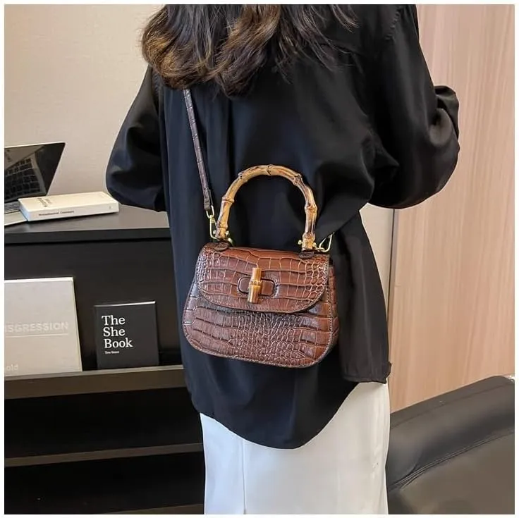 cross-body bag Premium Bamboo Shoulder Saddle Bag