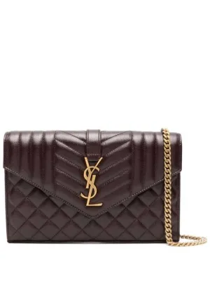 Cross Logo Bag Dedicated support Saint Expedited shipping Laurent Cassandre Brown