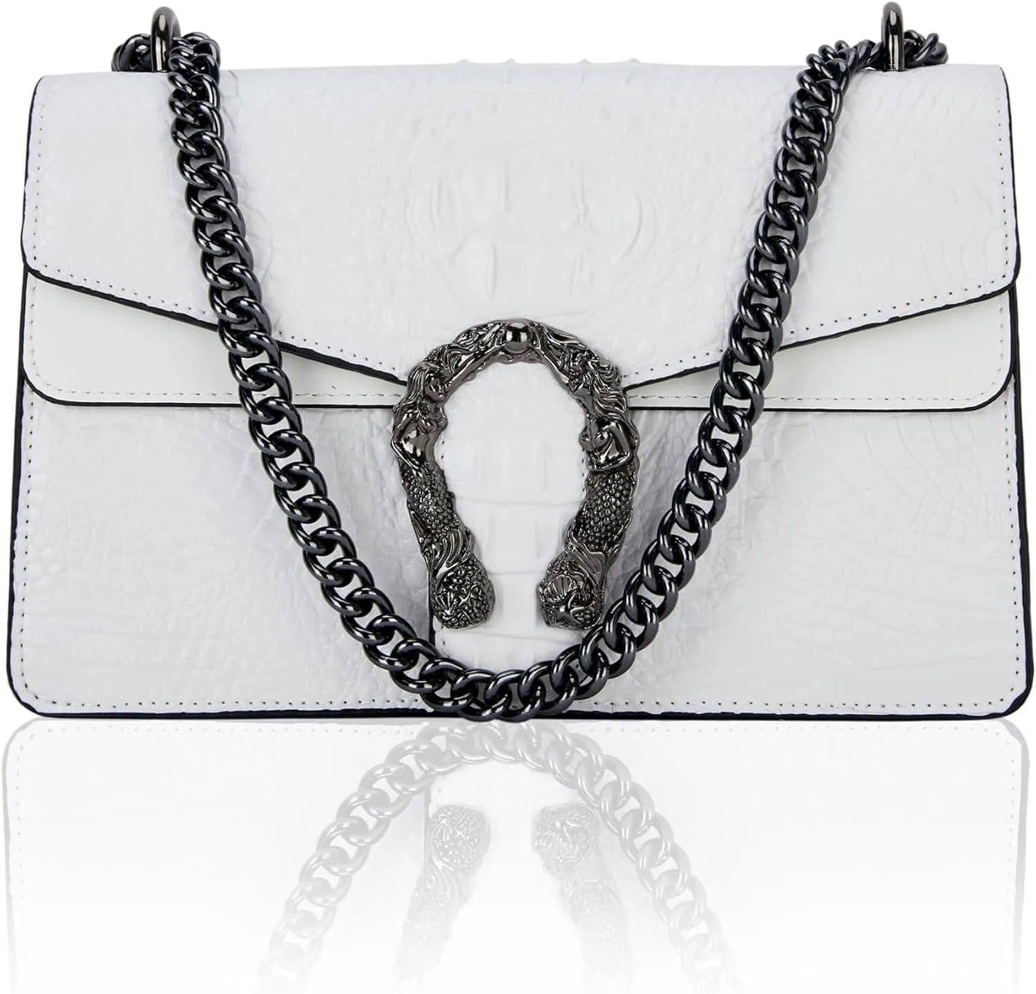 Crossbody Bag and Satchel Purse for Women Fashion Snake Print Chain Purse Luxury Shoulder Tote Bags PU Leather HandBag