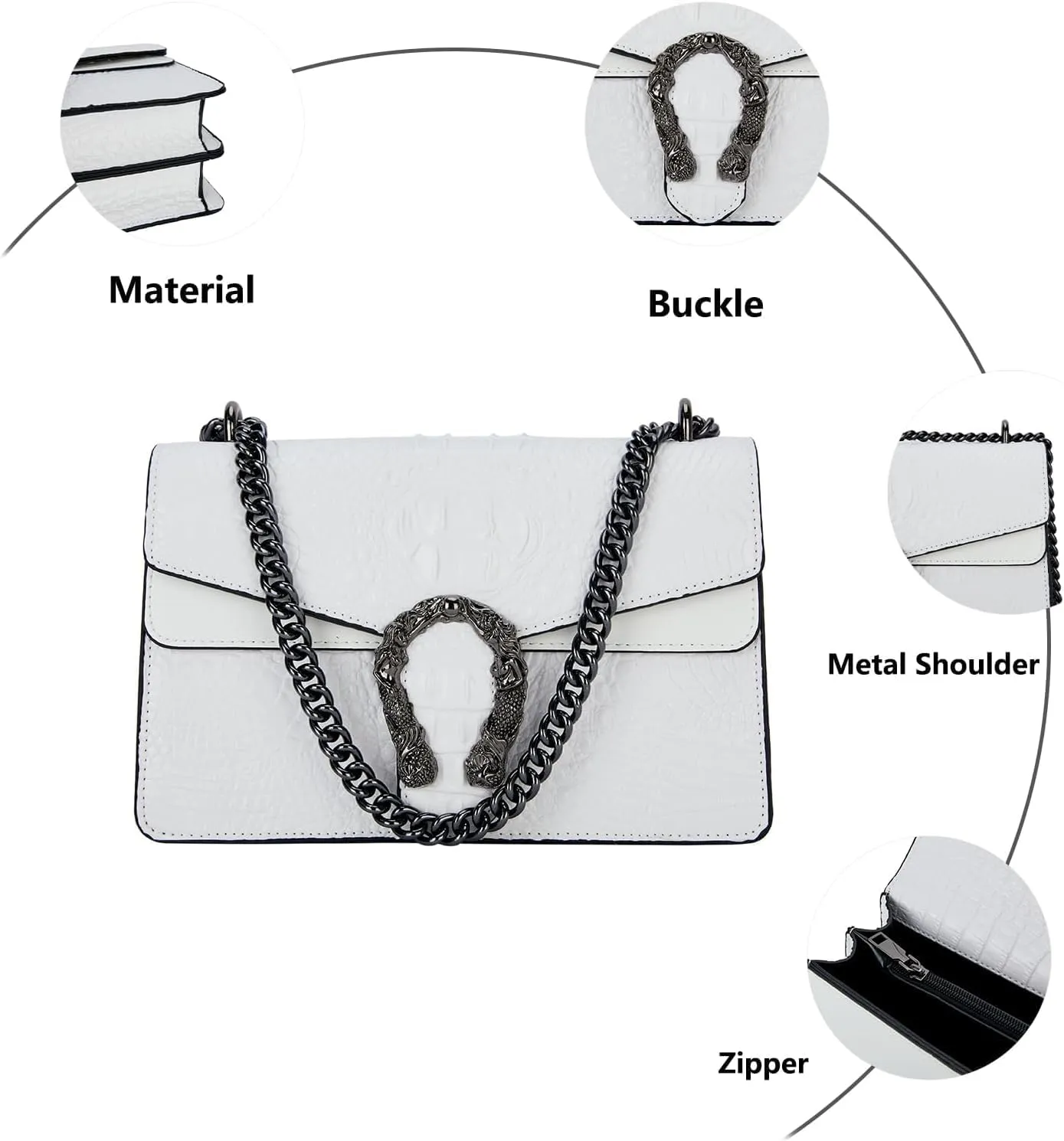 Crossbody Bag and Satchel Purse for Women Fashion Snake Print Chain Purse Luxury Shoulder Tote Bags PU Leather HandBag