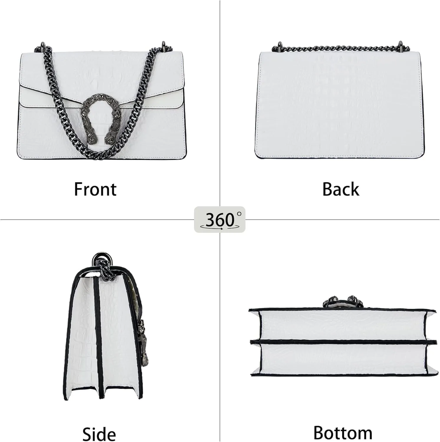 Crossbody Bag and Satchel Purse for Women Fashion Snake Print Chain Purse Luxury Shoulder Tote Bags PU Leather HandBag
