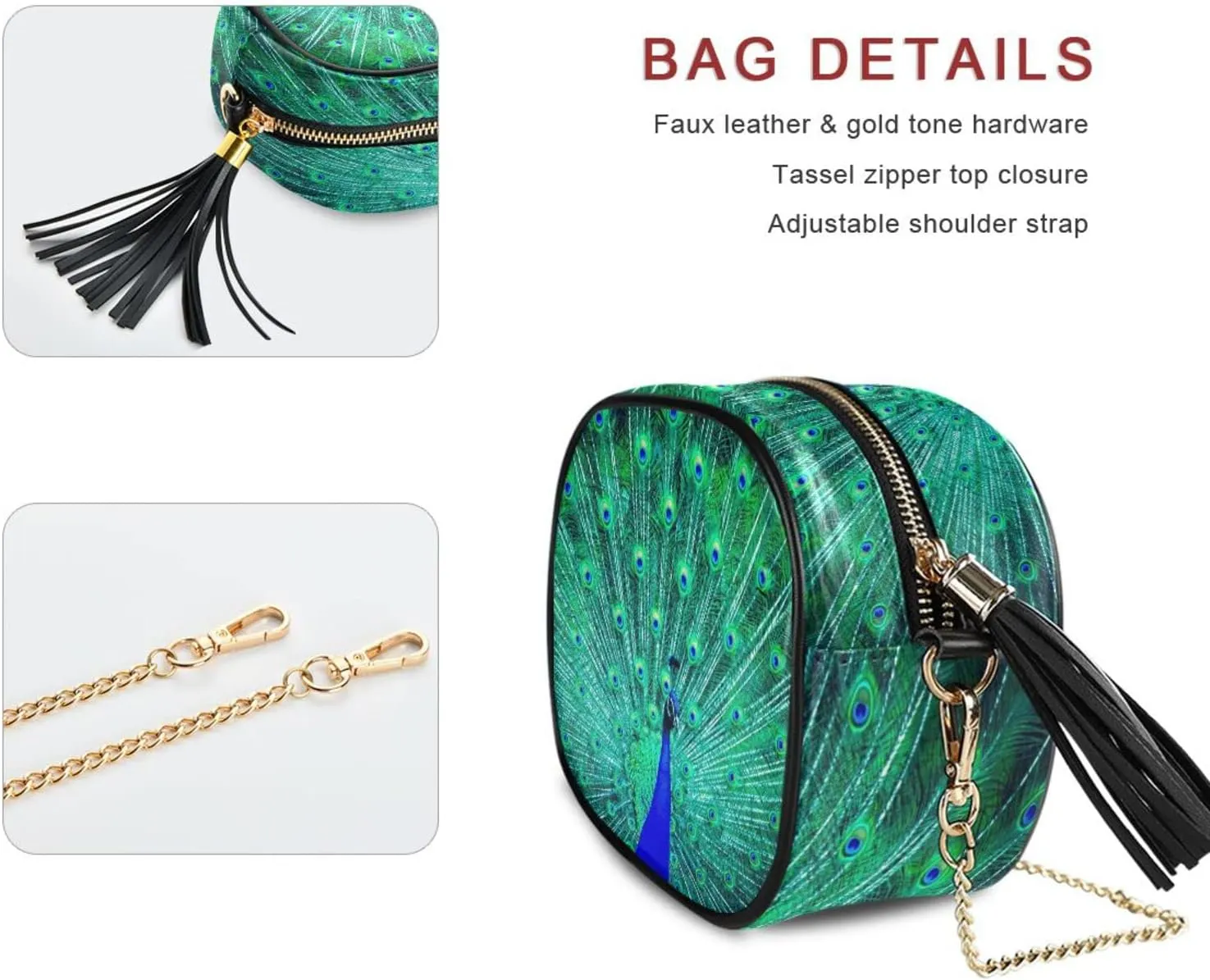Crossbody Bag for Women Shoulder Bag with Chain Strap and Tassel