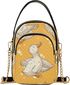 Crossbody Bags for Women Energetic Ducks Women's Crossbody Handbags Leather Purses Shoulder bag