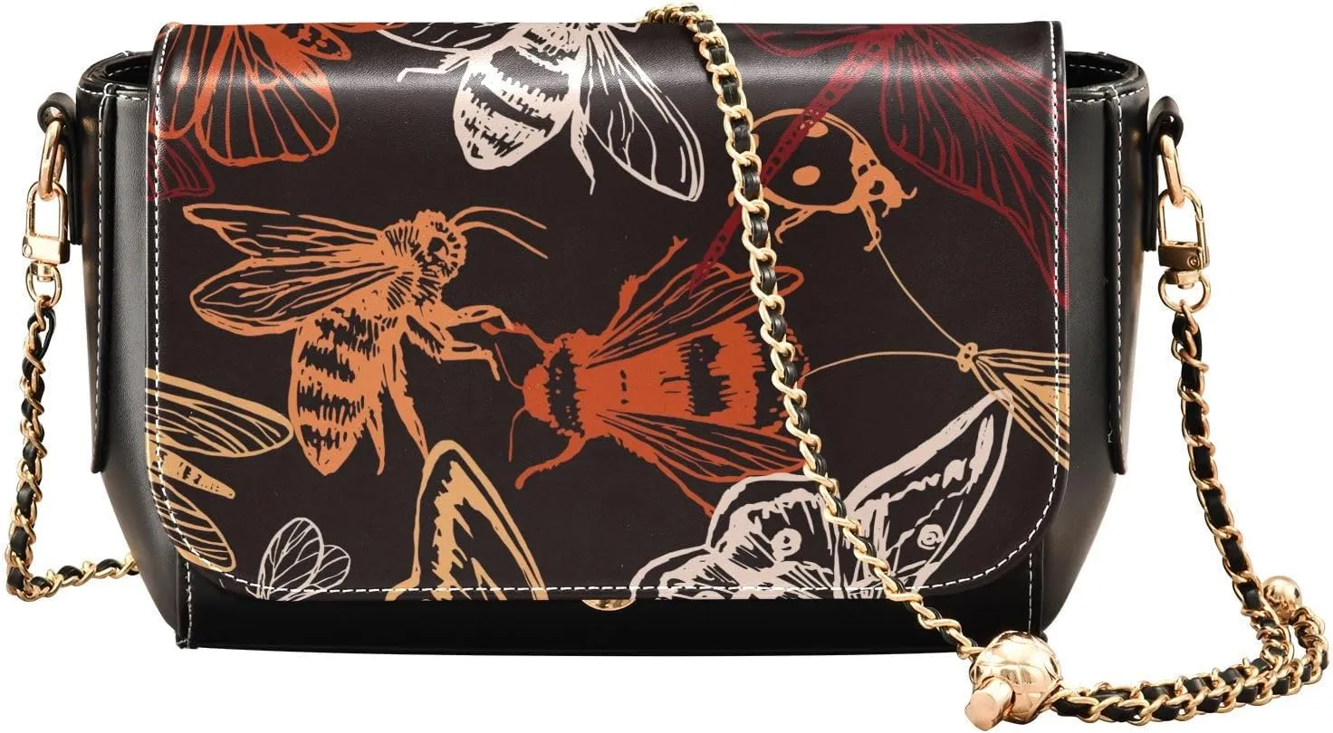 Crossbody Bags for Women Trendy Women's Black Shoulder Bag Small PU Leather Flap Cross Body Bag Handbags
