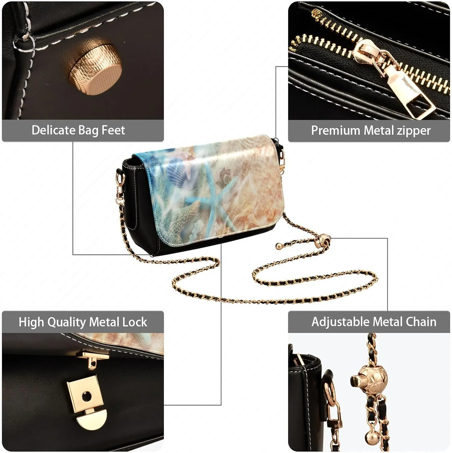 Crossbody Bags for Women Trendy Women's Black Shoulder Bag Small PU Leather Flap Cross Body Bag Handbags