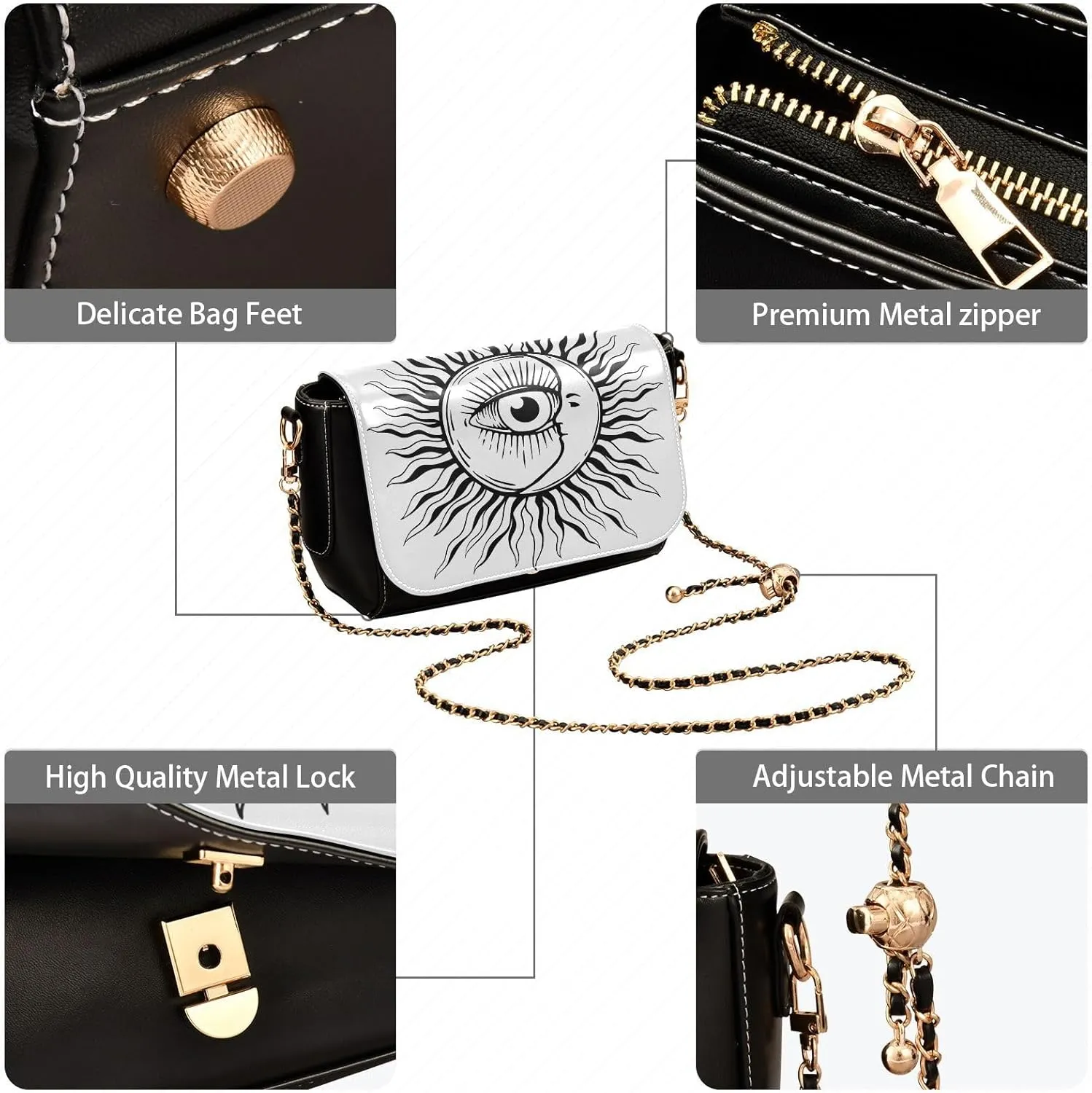 Crossbody Bags for Women Trendy Women's Black Shoulder Bag Small PU Leather Flap Cross Body Bag Handbags