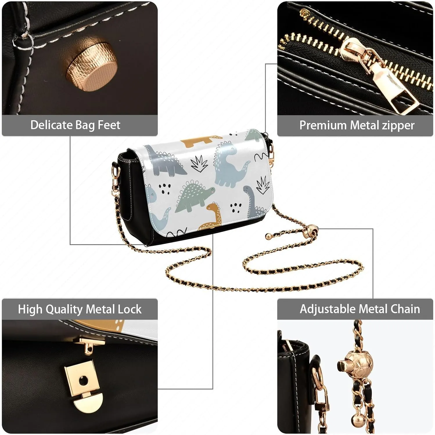 Crossbody Bags for Women Trendy Women's Black Shoulder Bag Small PU Leather Flap Cross Body Bag Handbags