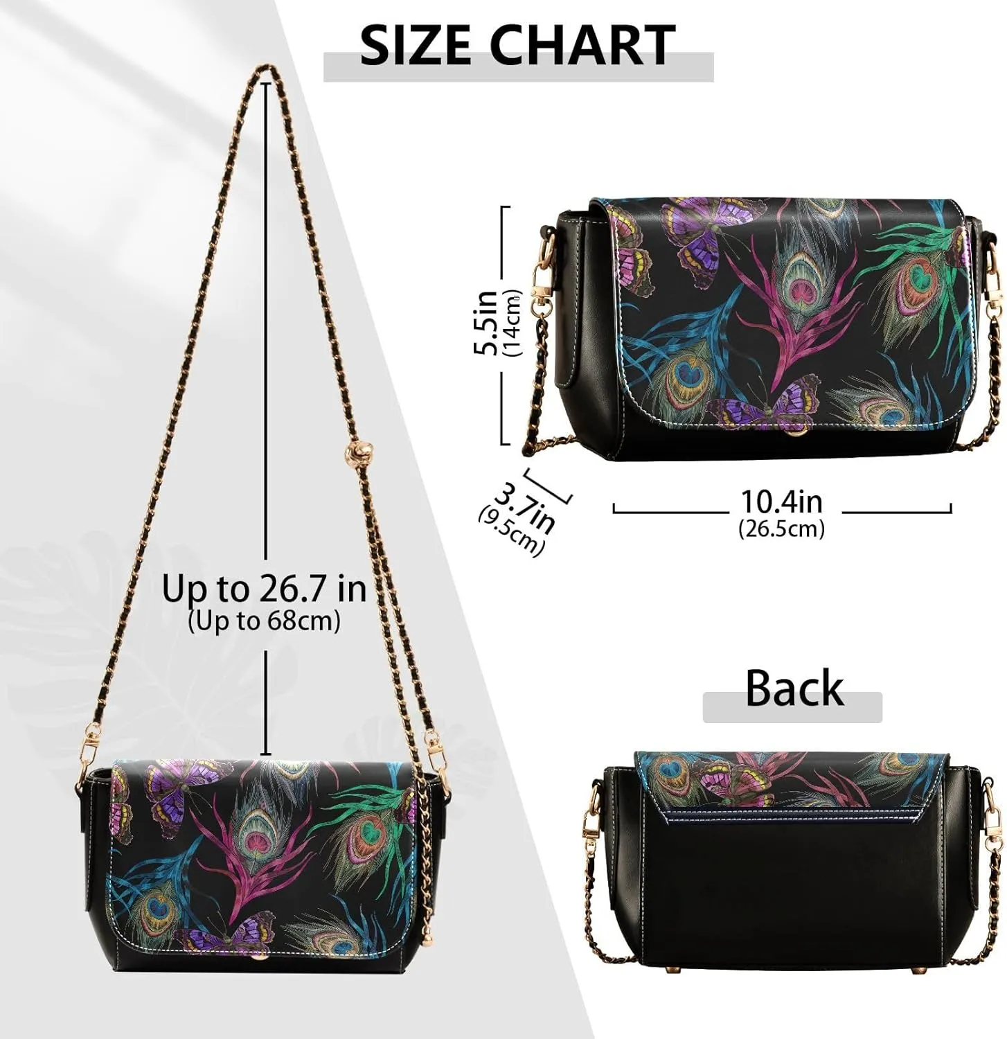 Crossbody Bags for Women Trendy Women's Black Shoulder Bag Small PU Leather Flap Cross Body Bag Handbags