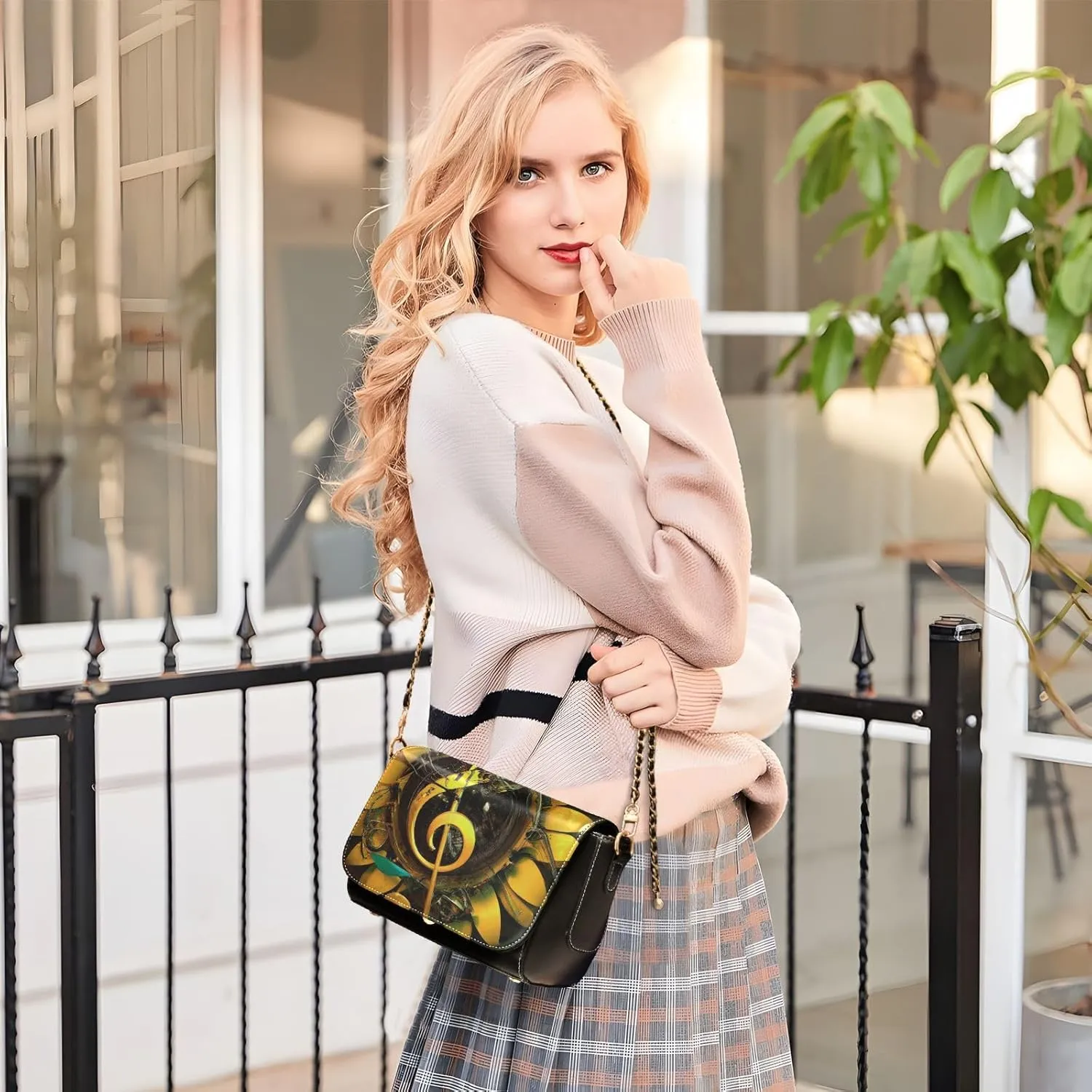 Crossbody Bags for Women Trendy Women's Black Shoulder Bag Small PU Leather Flap Cross Body Bag Handbags