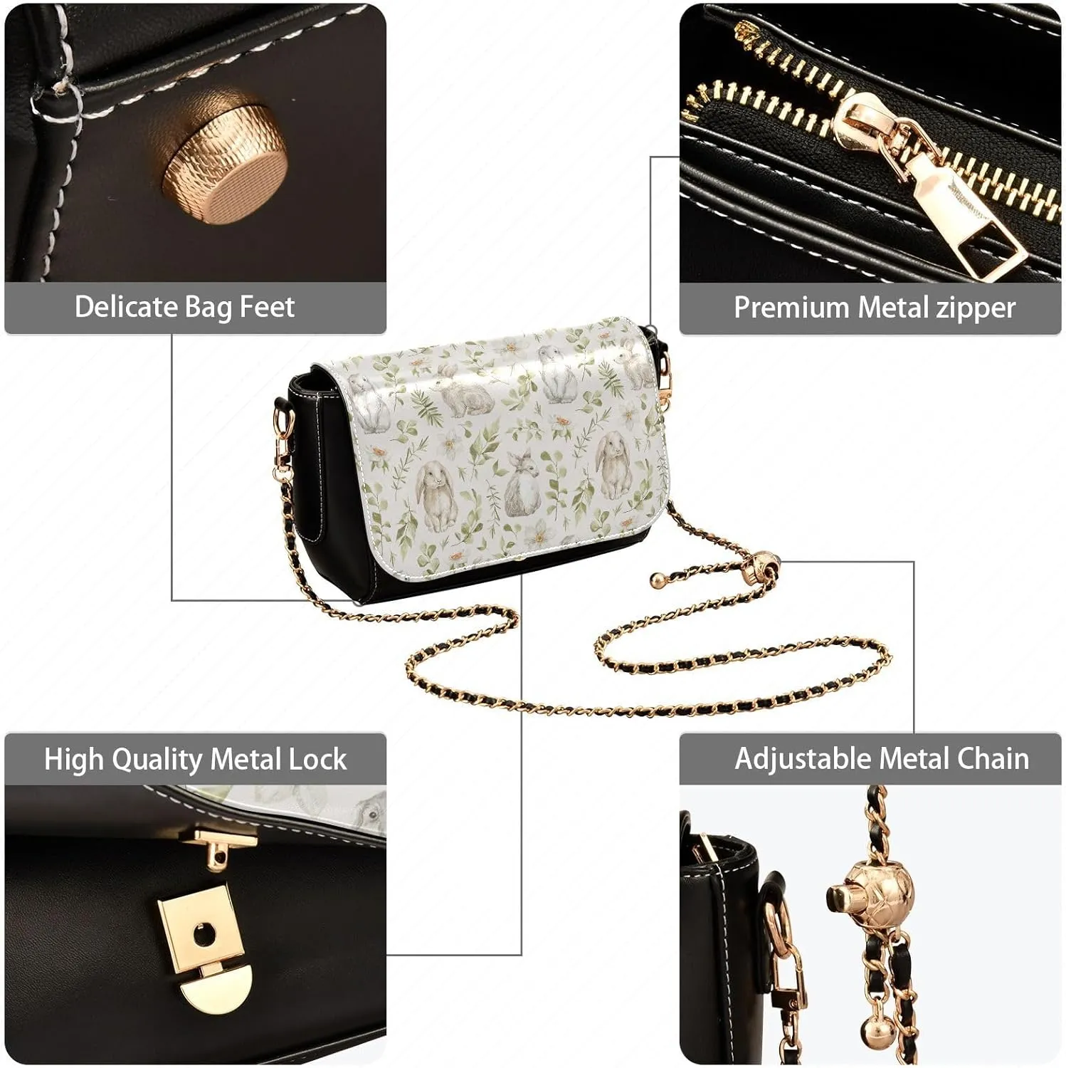 Crossbody Bags for Women Trendy Women's Black Shoulder Bag Small PU Leather Flap Cross Body Bag Handbags