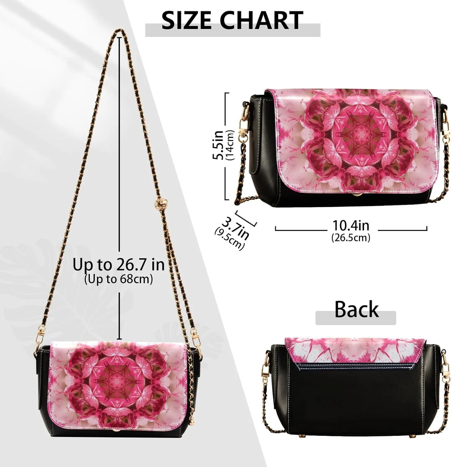 Crossbody Bags for Women Trendy Women's Black Shoulder Bag Small PU Leather Flap Cross Body Bag Handbags