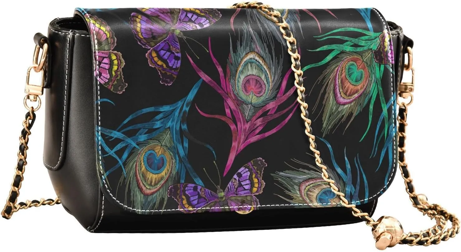 Crossbody Bags for Women Trendy Women's Black Shoulder Bag Small PU Leather Flap Cross Body Bag Handbags