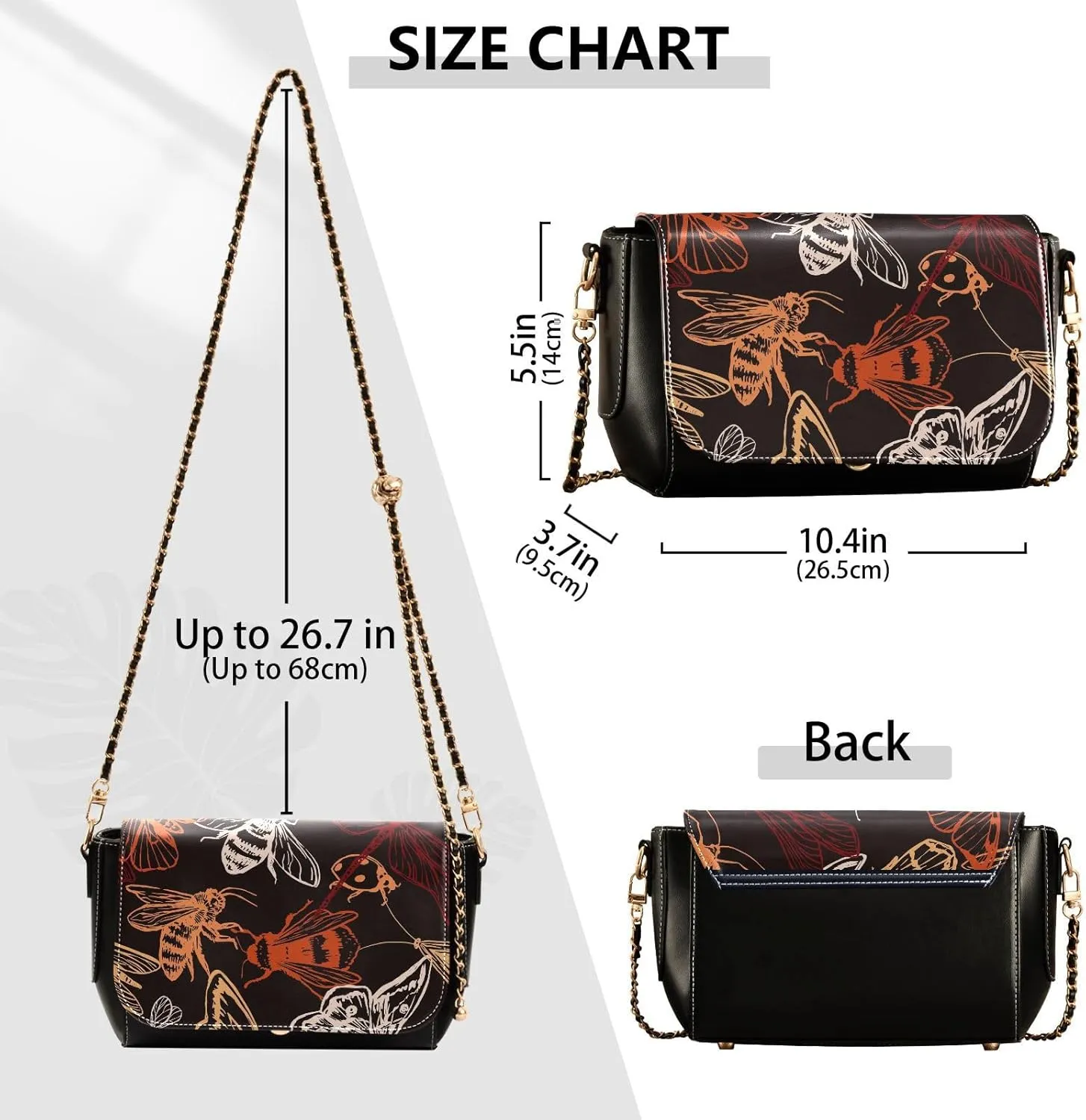 Crossbody Bags for Women Trendy Women's Black Shoulder Bag Small PU Leather Flap Cross Body Bag Handbags
