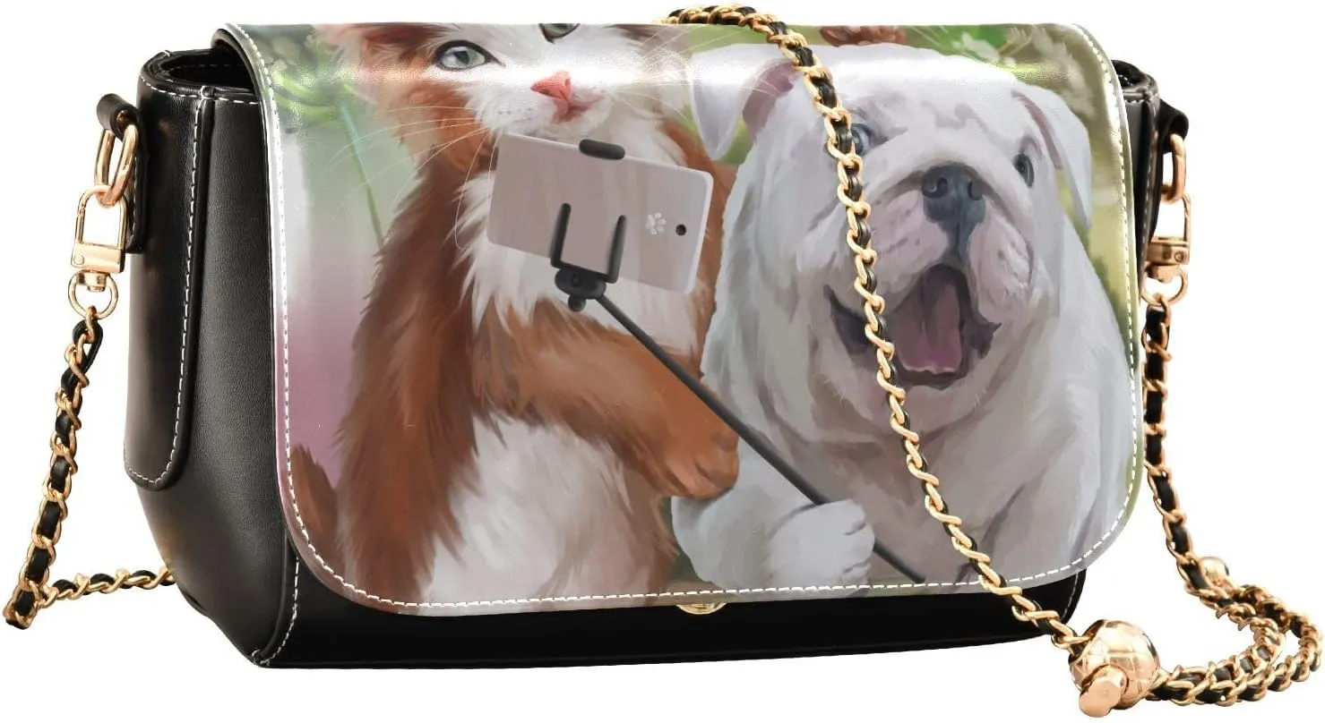Crossbody Bags for Women Trendy Women's Black Shoulder Bag Small PU Leather Flap Cross Body Bag Handbags