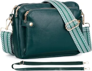 Crossbody bags for Women Vegan Leather Purses Shoulder Handbags With 2 Straps