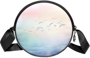 Crossbody Bags for Women,Crossbody Bag Men,Small Sling Bag,White Seagull Clouds Ocean,Crossbody Purse