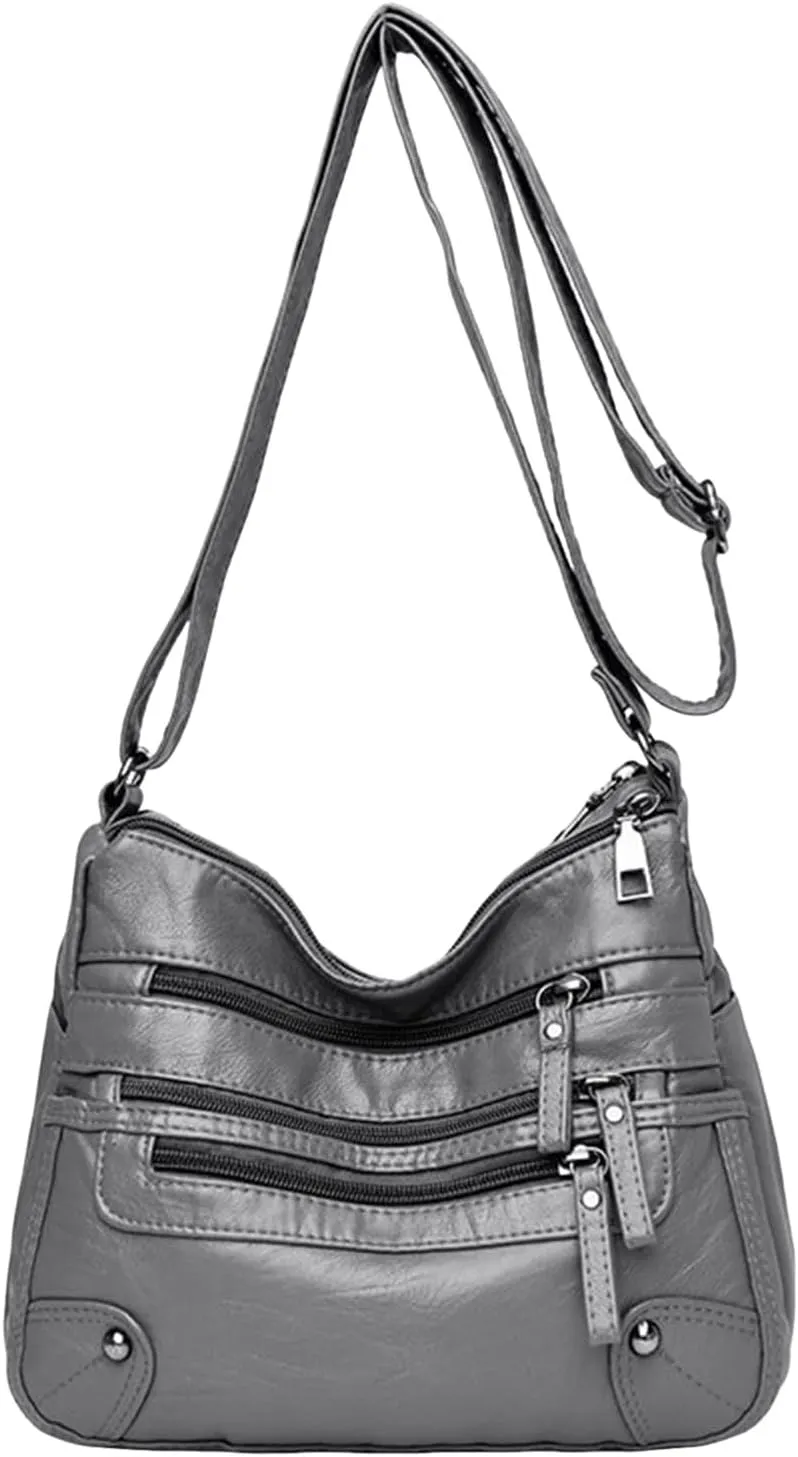 Crossbody Zipper Bag Women Bags Fashionable Middle Mother Bags Large Capacity Shoulder Crossbody (Dark Gray, One Size)