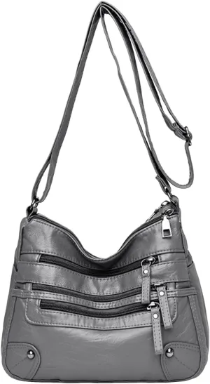 Crossbody Zipper Bag Women Bags Fashionable Middle Mother Bags Large Capacity Shoulder Crossbody (Dark Gray, One Size)