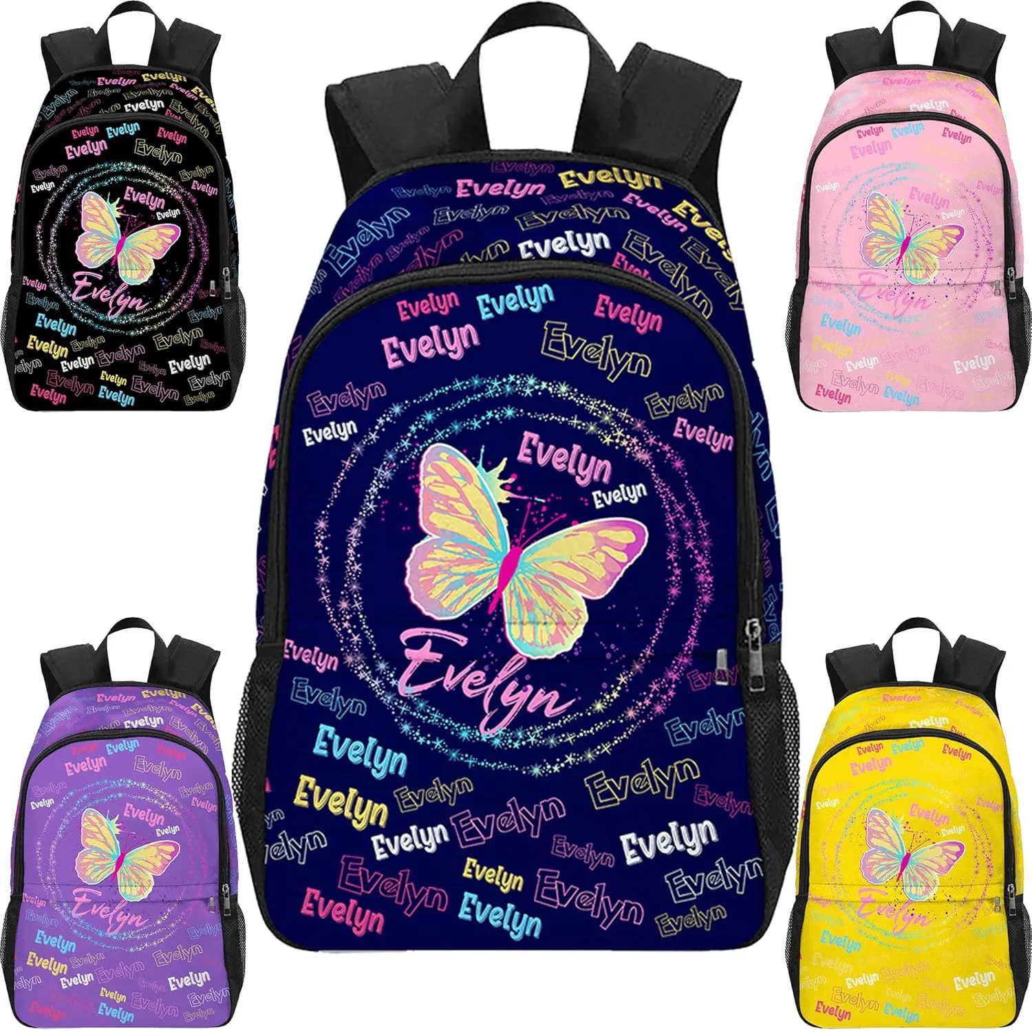 Custom Backpack for Kids Personalized School Backpacks Girls Boys with Name Customized School Bookbag with Lunch Box Bookbag for Daughter Son Fashion Unique Gift for Preschool Kindergarten
