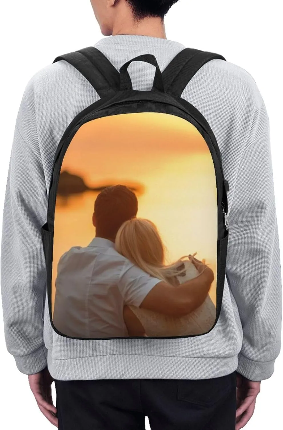 Custom Backpack Personalized Laptop Backpack for Women Men Add Your Image Text Name on Computer Bag Customized Casual Large Daypack for Work Trip 17in
