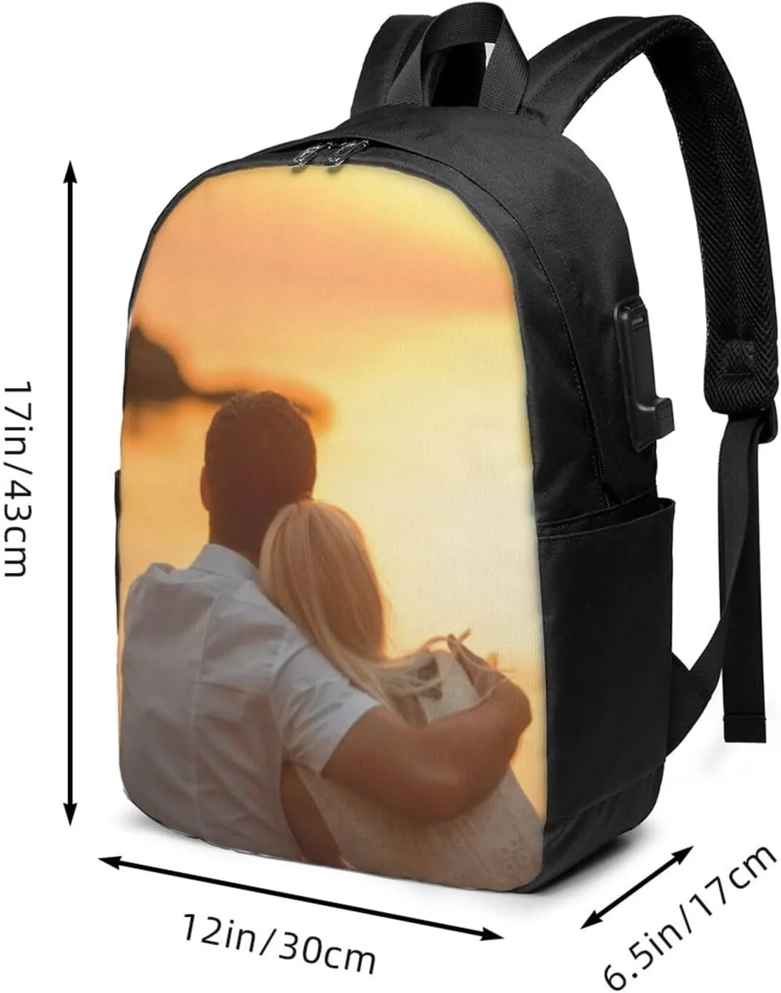Custom Backpack Personalized Laptop Backpack for Women Men Add Your Image Text Name on Computer Bag Customized Casual Large Daypack for Work Trip 17in