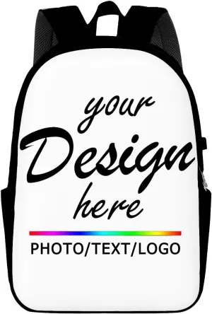 Custom Backpack Personalized Laptop Backpack for Women Men Add Your Image Text Name on Computer Bag Customized Casual Large Daypack for Work Trip 17in