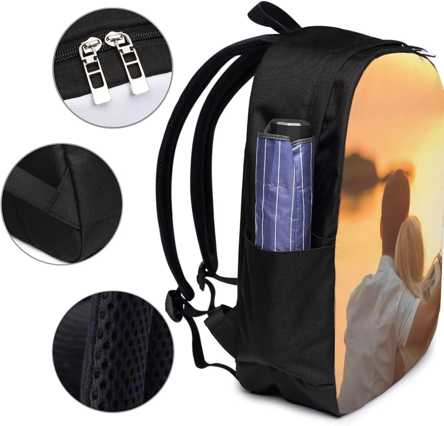 Custom Backpack Personalized Laptop Backpack for Women Men Add Your Image Text Name on Computer Bag Customized Casual Large Daypack for Work Trip 17in