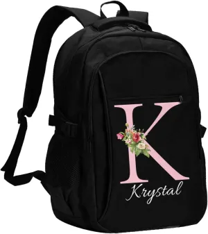 Custom Backpack Personalized Laptop Backpack for Women Men with Name Photo Customized Travel Computer Bookbag with USB Port