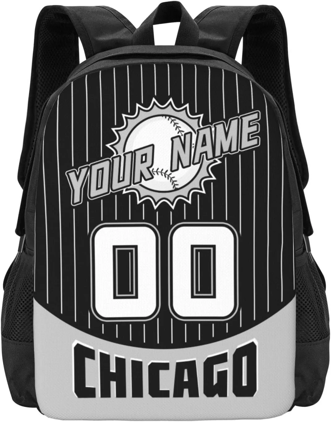 Custom Chicago W Backpack for Boy Girl Personalized Name Number High Capacity School Backpacks Laptop Bag Casual Travel Backpack Men Women
